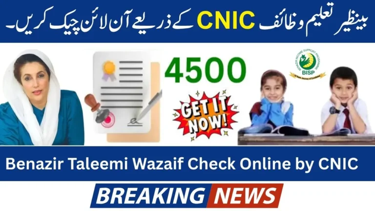 Benazir Taleemi Wazaif Check Online by CNIC 2025 April Complete Guide